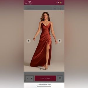 David’s Bridal Bridesmaid Dress Cinnamon Color